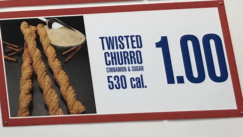 Churros on a Costco menu 