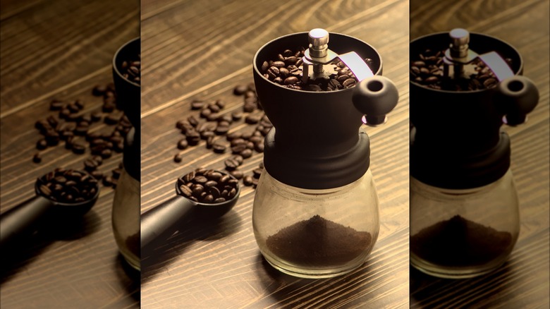 coffee grinder with beans