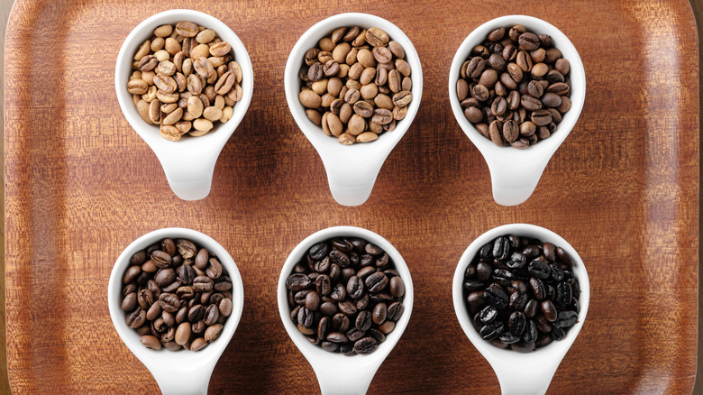different coffee bean roast levels