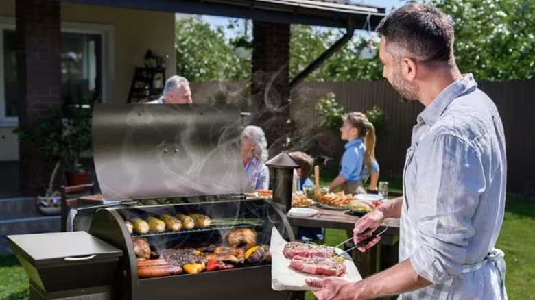 A man cooking over his Z Grill