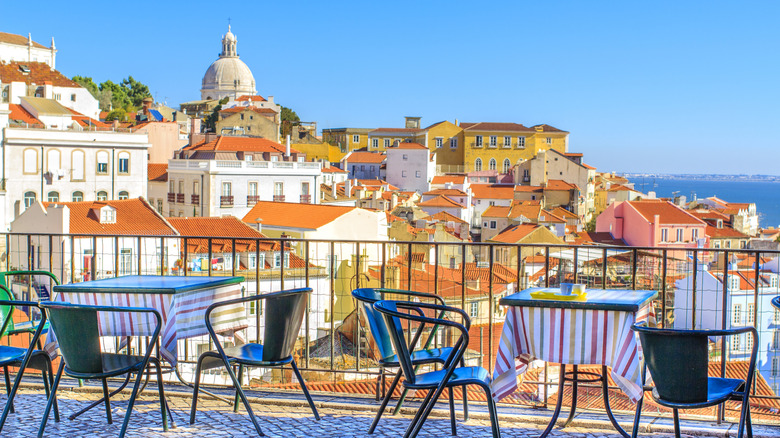 outside seating in Lisbon