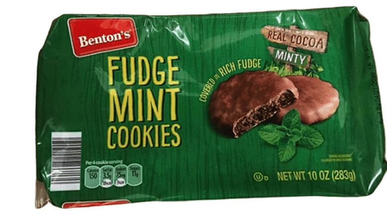 A box of Benton Fudge Mint Cookies