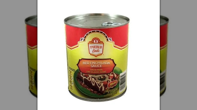 A can of Pueblo Lindo Red Enchilada Sauce