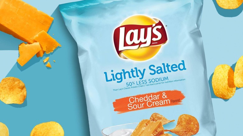 Lay's Lightly Salted Cheddar & Sour Cream chips