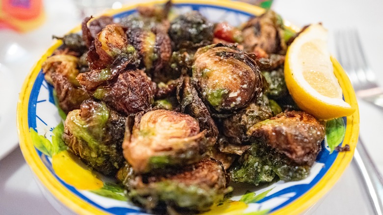 A plate of Brussels sprouts