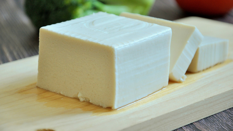 A block of silken tofu