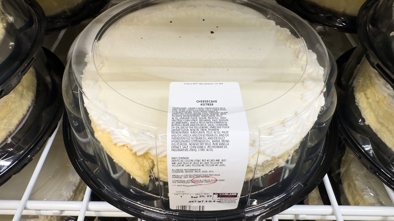 costco cheesecake in packaging in store