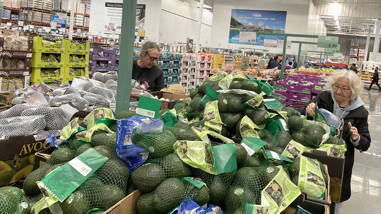 people shopping for avocados at costco