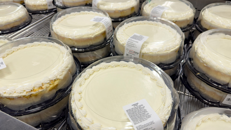 costco cheesecakes in the bakery section at costco