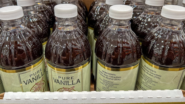 bottles of pure vanilla extract at Costco