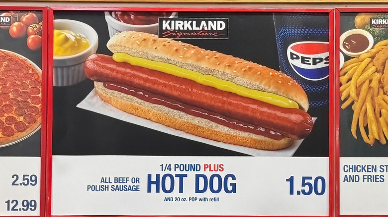 Costco menu board Polish dog