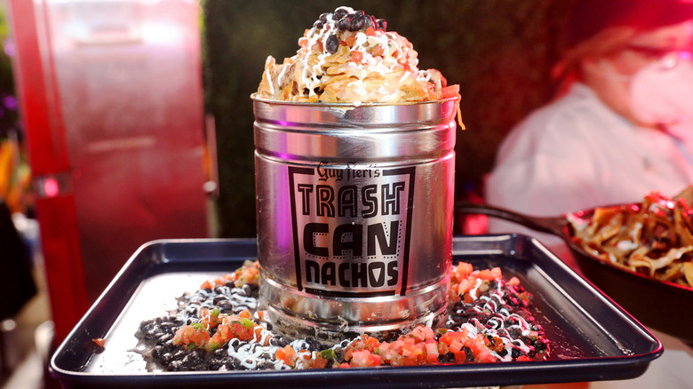 a photo of Guy Fieri's trash can nachos