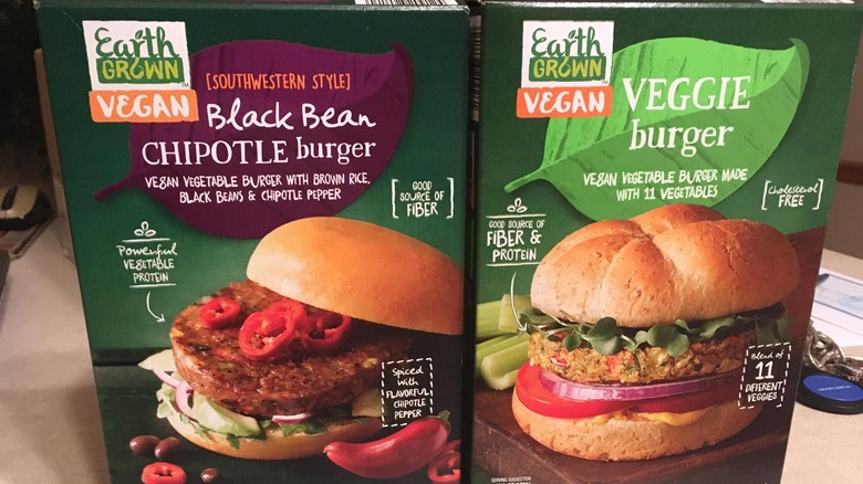 Aldi Earth Grown vegan burgers.