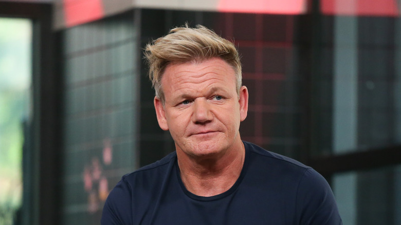 Gordon Ramsay wearing a black t-shirt