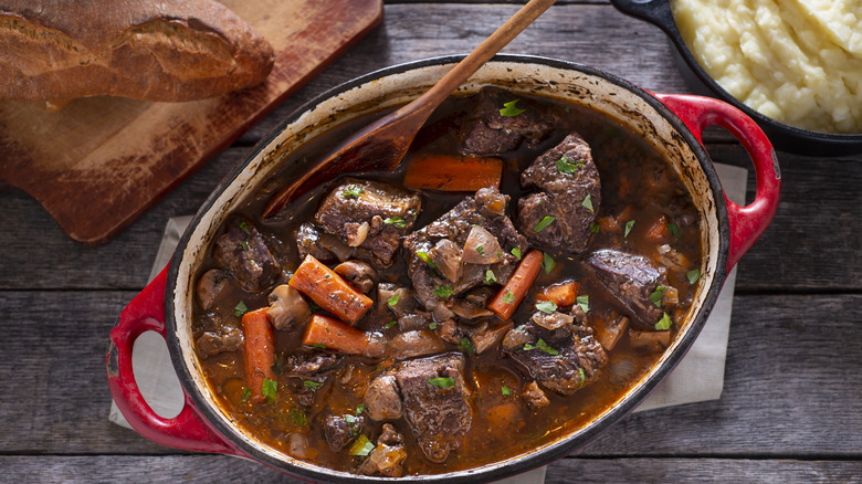 slow cooker with beef stew