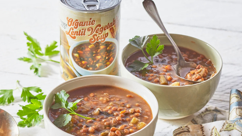 two bowls of lentil soup