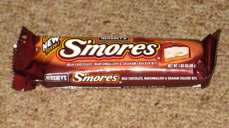 A Hershey's S'mores bar in wrapper