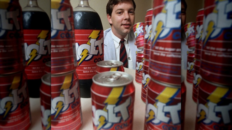 cans and bottles of jolt cola