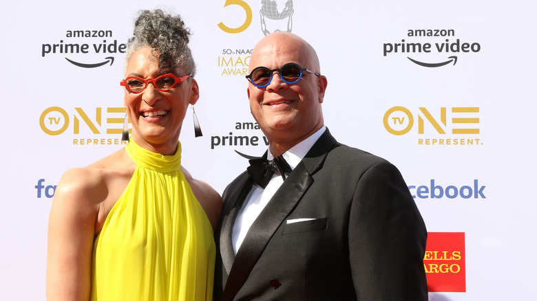 Carla and Matthew Lyons on a red carpet