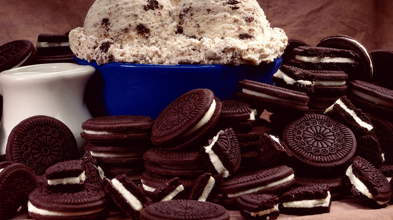 Oreo cookies and ice cream