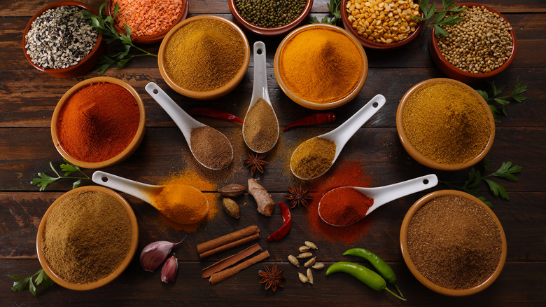 A variety of spices