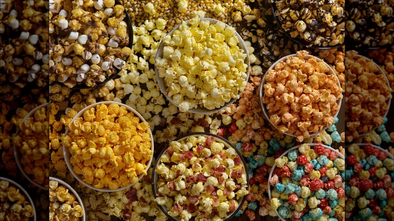 different flavors of popcorn