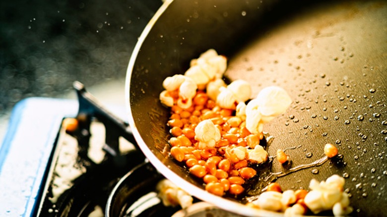 unpopped kernels in pan