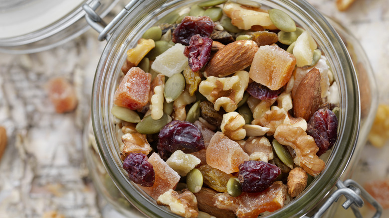 trail mix in a jar