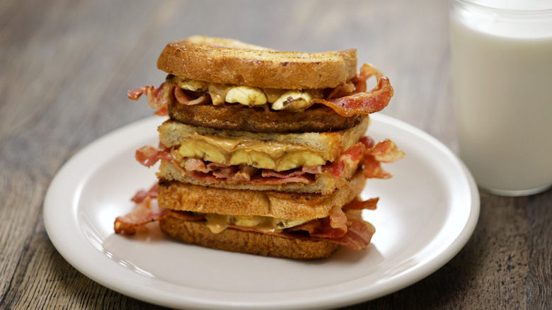 peanut butter, bacon, banana sandwich