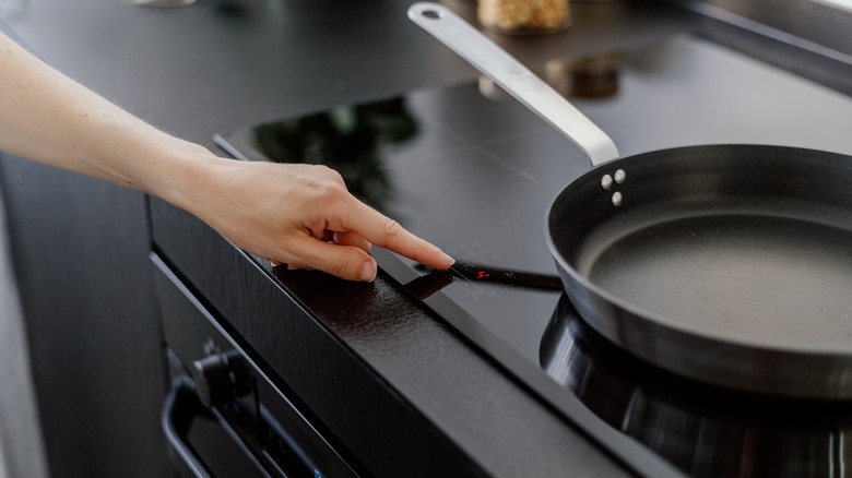 frying pan on hob