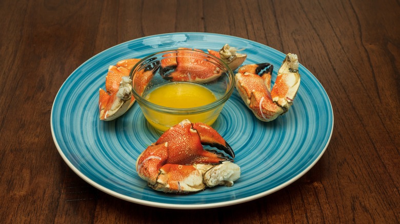 Jonah crab claws with butter