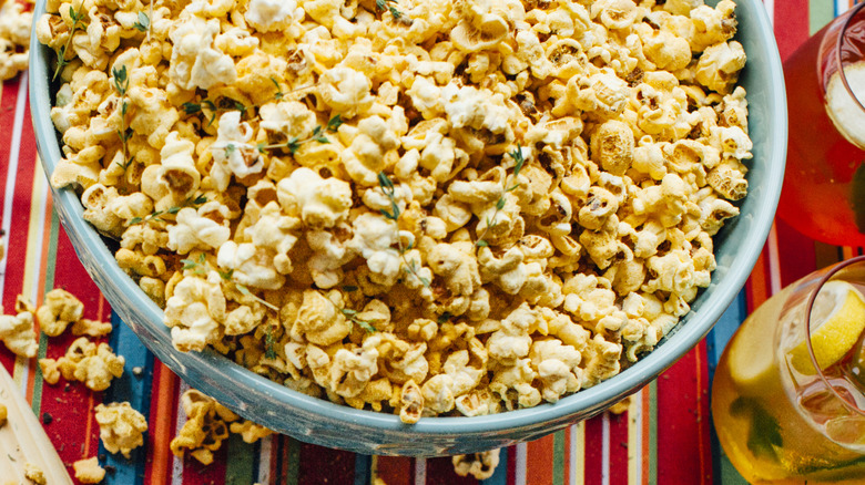 A bowl of seasoned popcorn