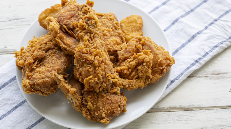 A plate of fried chicken