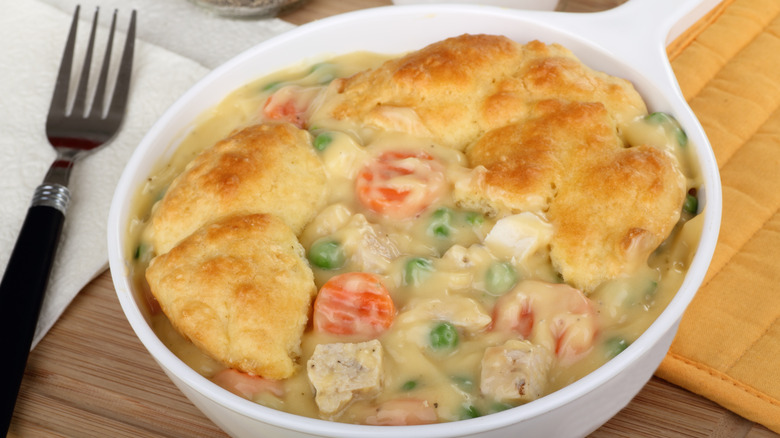 chicken pot pie with biscuits