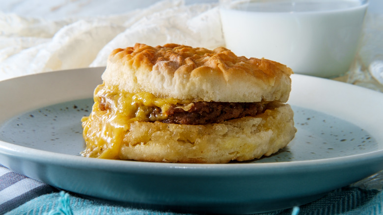 sausage, egg, and cheese biscuit