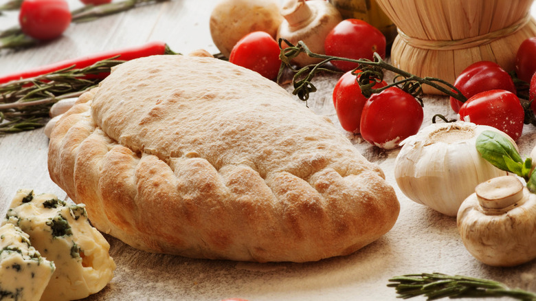 calzone on platter