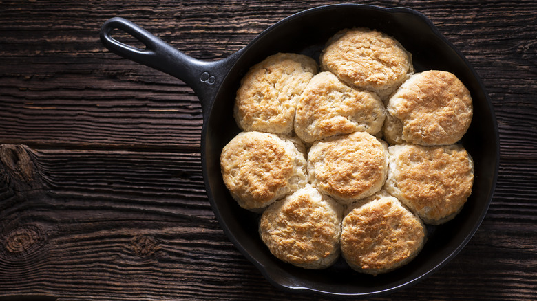 biscuits in cast iron pan