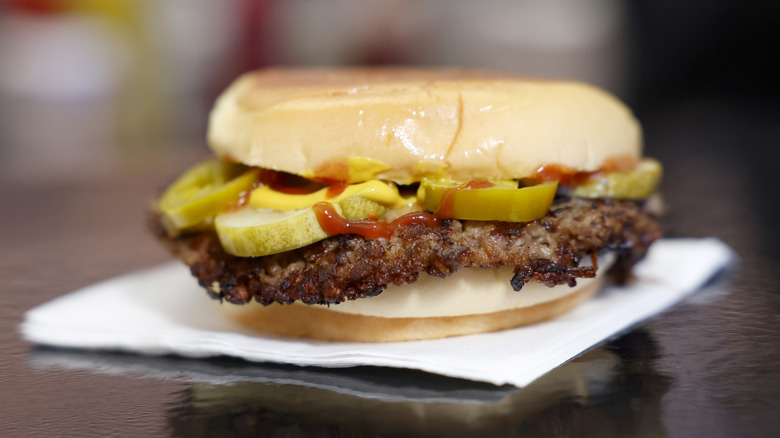 burger on plate