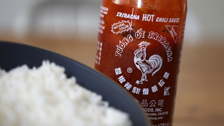 Sriracha with white rice