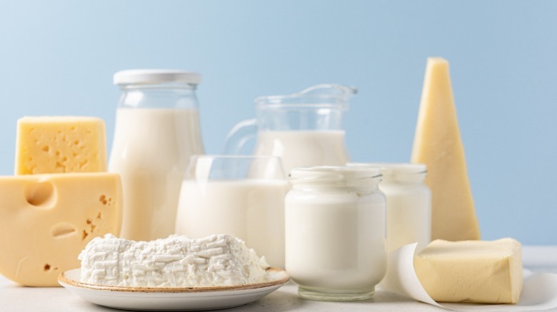 A variety of dairy products
