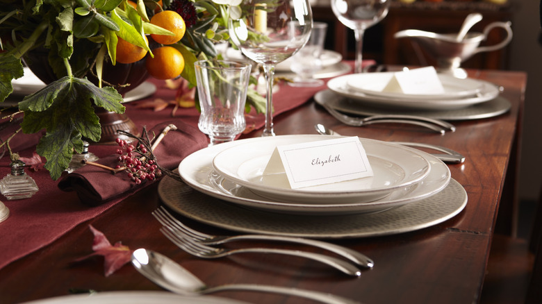 A set and decorated table