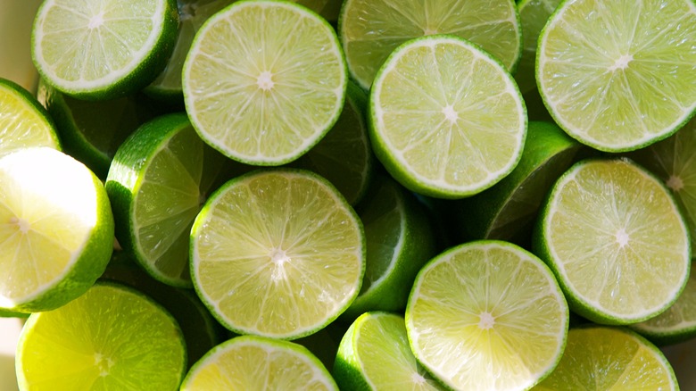 a pile of sliced limes