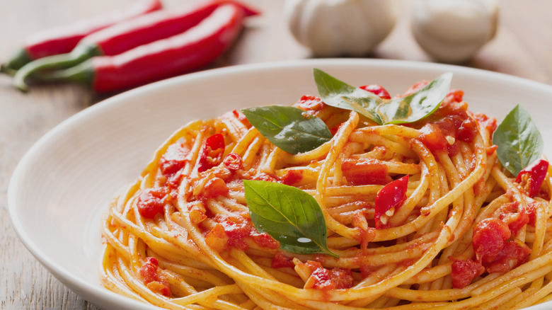 noodles with arrabbiata sauce