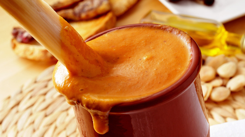 romesco sauce in a pot