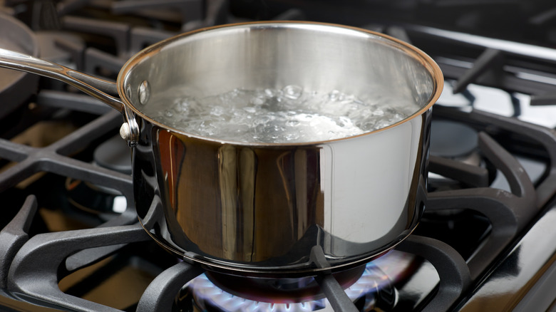 A pot of boiling water