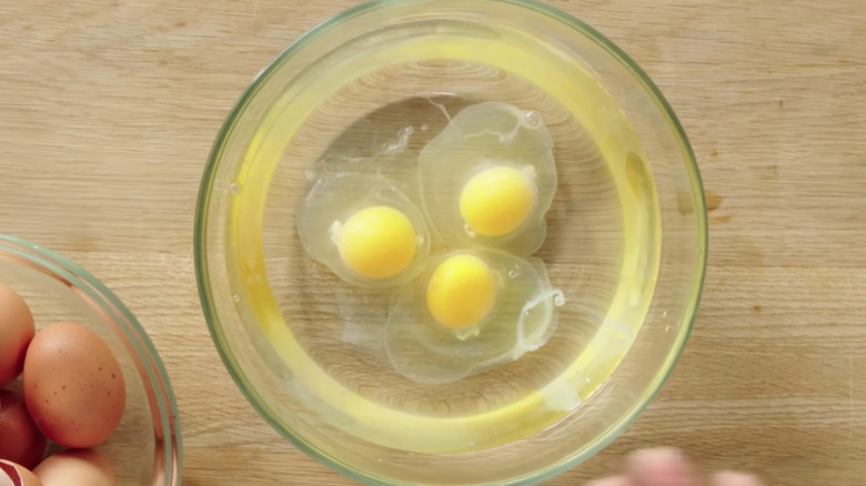 Eggs soaking in water