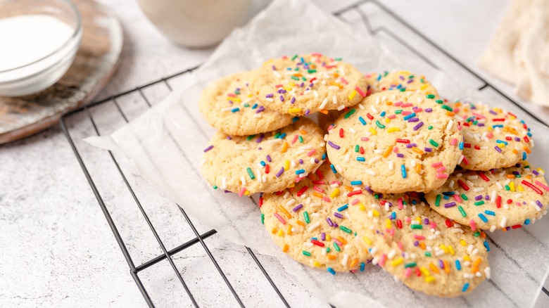 Pancake mix cookies with sprinkles