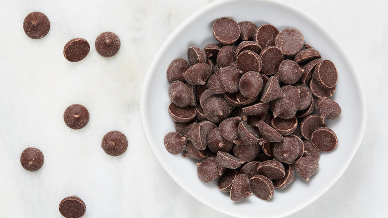 bowl of chocolate chips