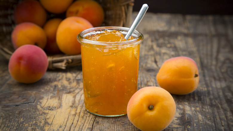 apricot jelly in jar