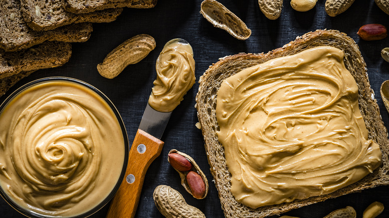 homemade peanut butter on bread